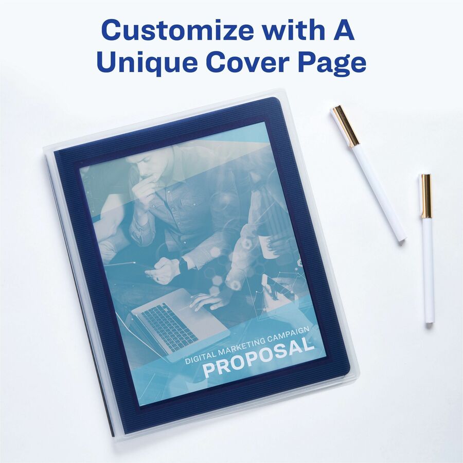 Avery® Flexi-View 3 Ring Binder, 1 Inch Round Rings, 1 Blue Binder - Alternate-Image4