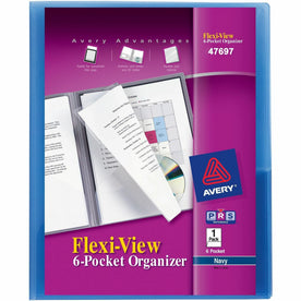 Avery® Flexi-View 47697 Letter Organizer: Light Blue/Grey Poly Folder - Organizer/Zip Binders