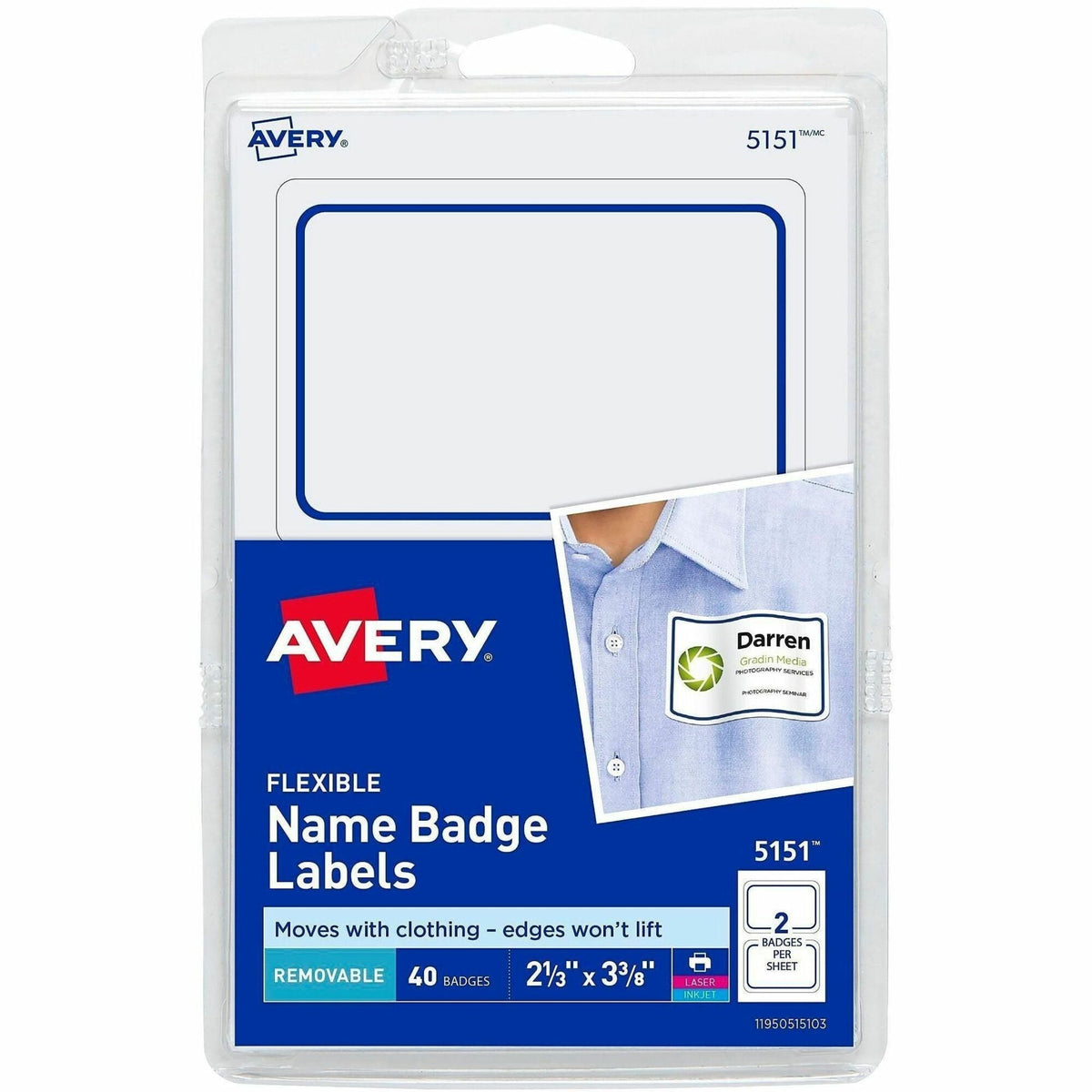 Avery® Flexible Name Badge Labels - 2000