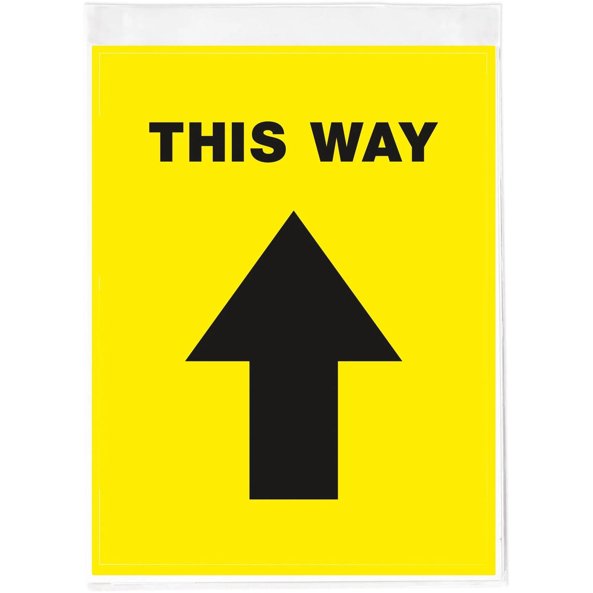 Avery® Floor Decal: ’This Way’ Message - Durable Vinyl - Black - 5/Pack - Safety Signs