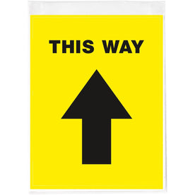 Avery® Floor Decal: ’This Way’ Message - Durable Vinyl - Black - 5/Pack - Safety Signs