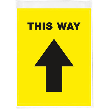 Avery® Floor Decal: ’This Way’ Message - Durable Vinyl - Black - 5/Pack - Safety Signs