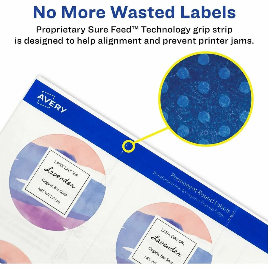 Avery® Glossy Clear Round Labels - Crystal Film - 3/4’’ Diameter - 400 - Multipurpose & ID