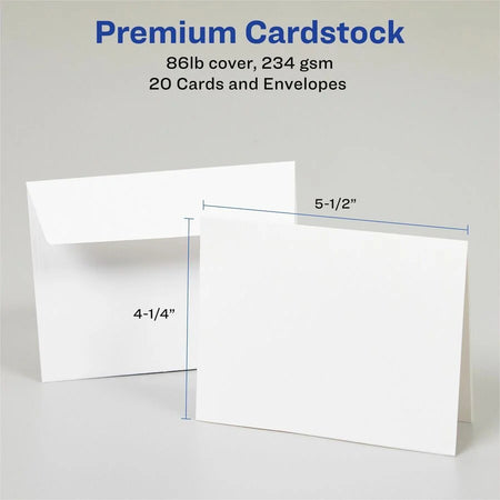 Avery® Greeting Cards: 97 Brightness Matte Finish Heavyweight - 20 Pack - Cards