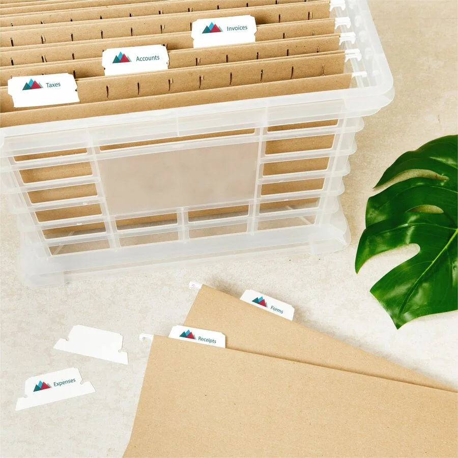 Avery® Hanging File Tabs: Matte White Printable Customizable - 90/Pack - Folders & Accessories