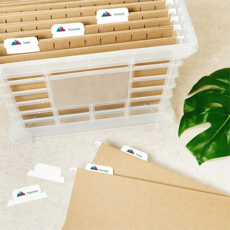 Avery® Hanging File Tabs: Matte White Printable Customizable - 90/Pack - Folders & Accessories