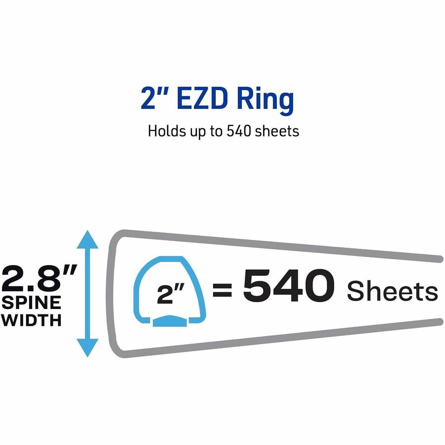 Avery® Heavy-Duty View 3 Ring Binder, 2" One Touch EZD(R) Rings, 1 Red Binder (79225) - Alternate-Image3