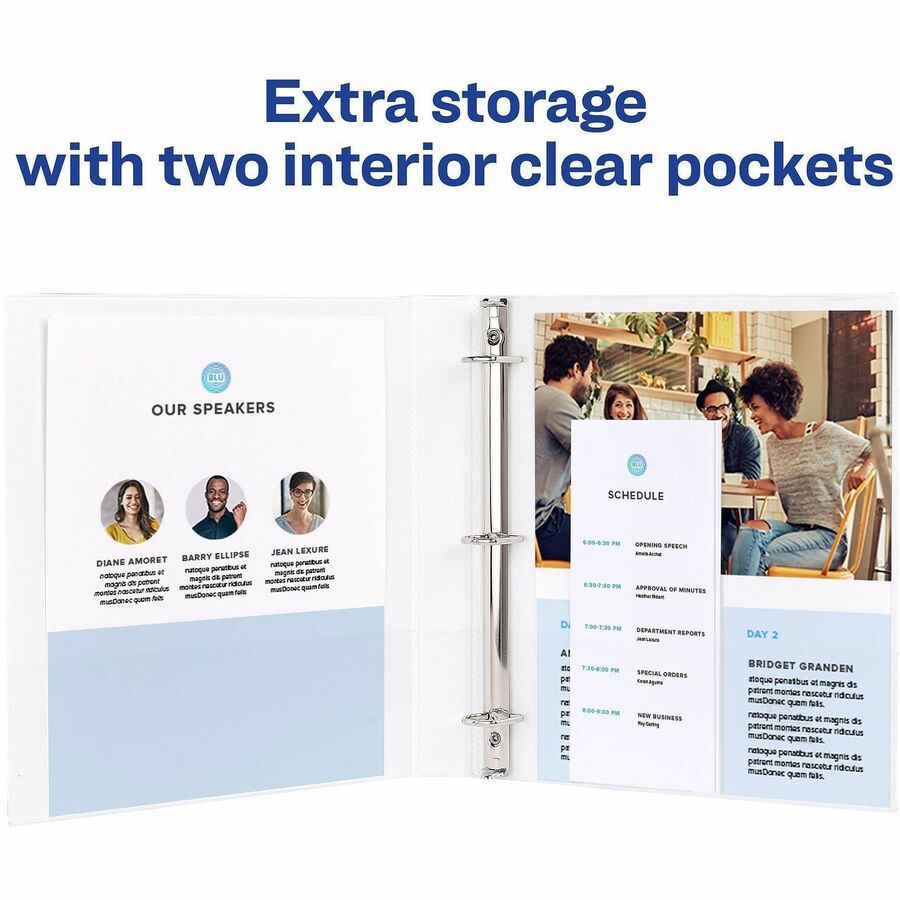 Avery® Heavy-Duty View 3 Ring Binders, 1/2" Slant Rings, 1 White Binder (79767) - Alternate-Image5