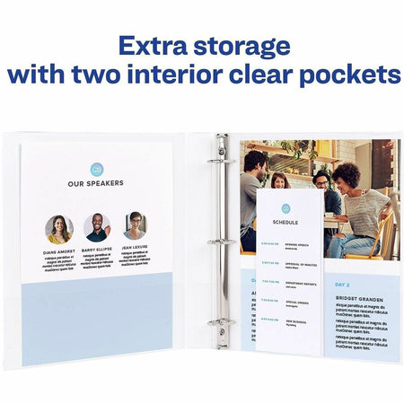 Avery® Heavy-Duty View 3 Ring Binders, 1/2" Slant Rings, 1 White Binder (79767) - Alternate-Image5