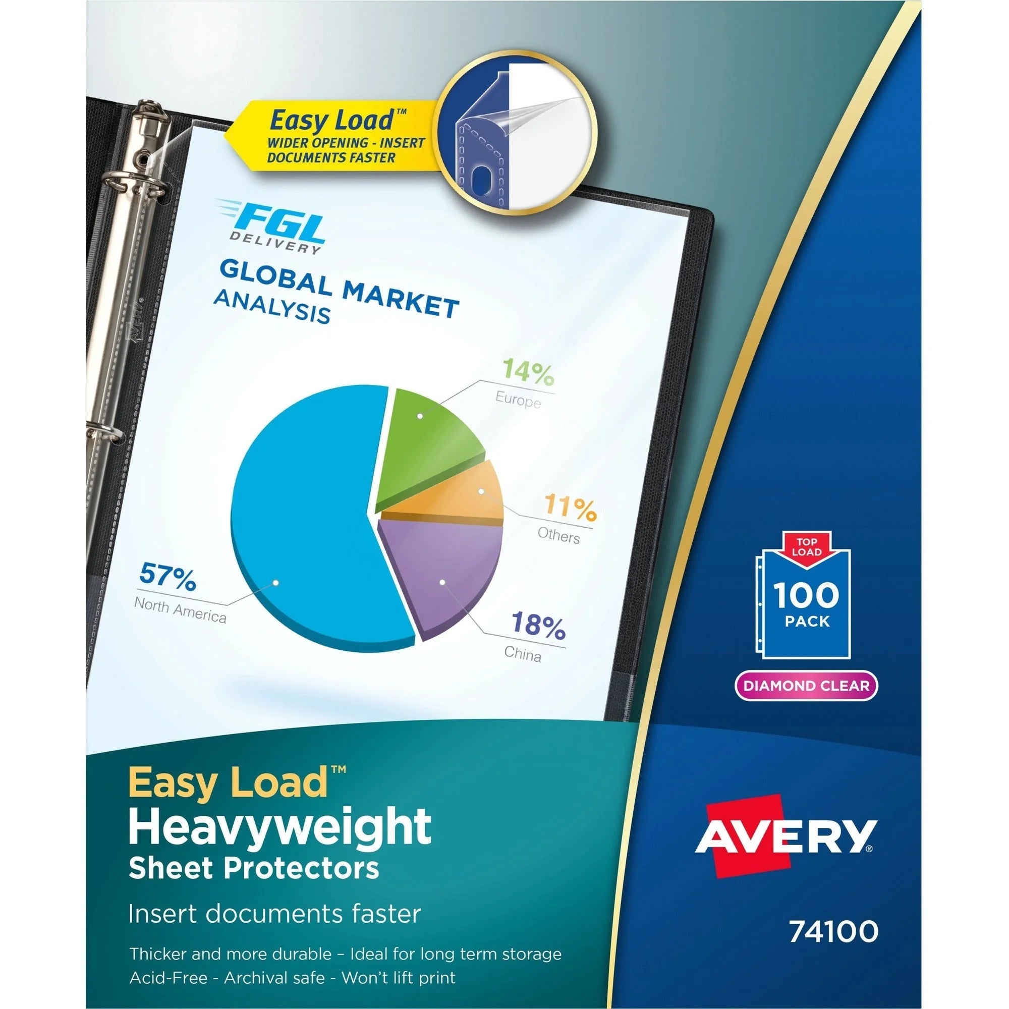 Avery® Heavyweight Sheet Protectors: Acid-free Archival-safe Top Loading - 100/Box - Protectors