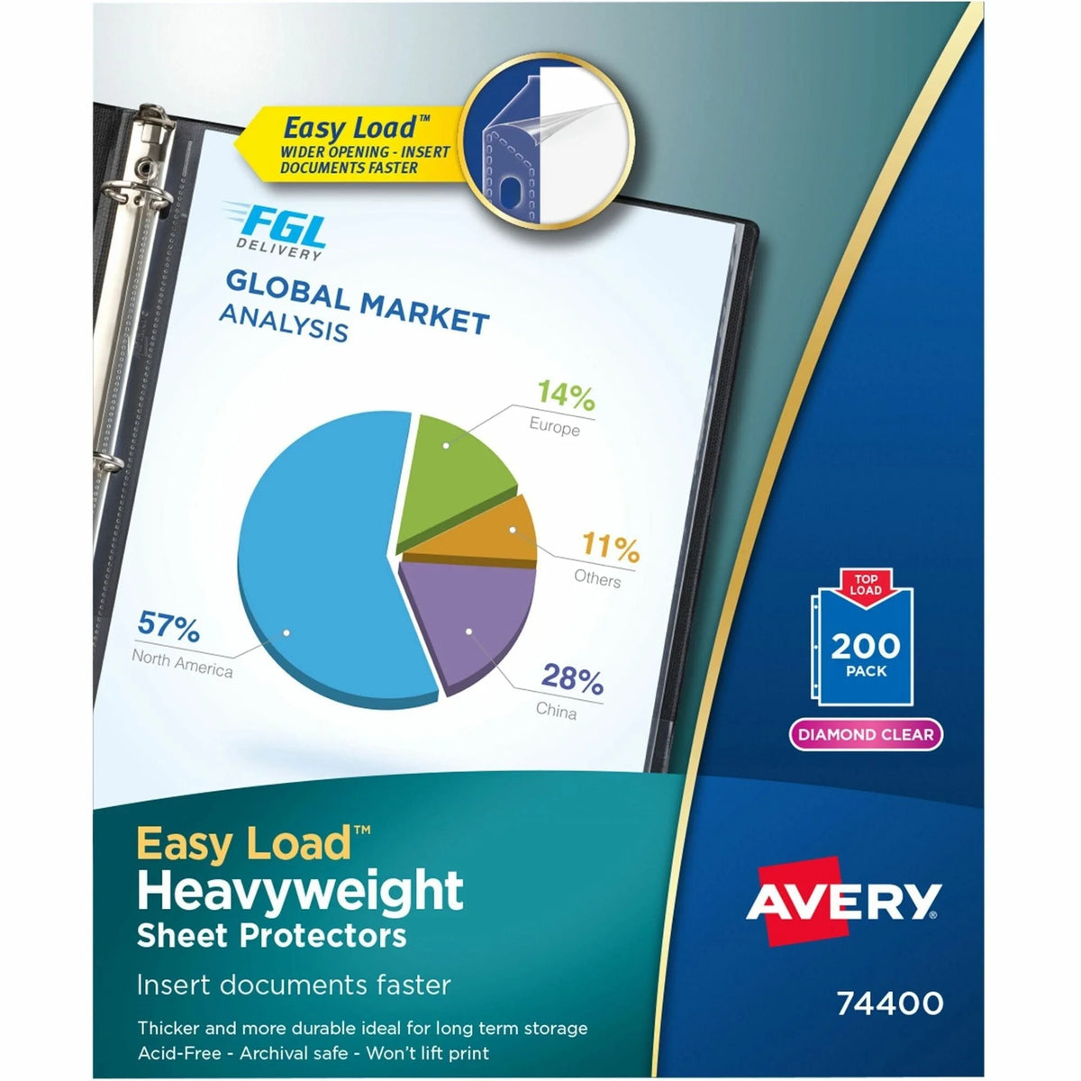 Avery® Heavyweight Sheet Protectors: Letter Size Diamond Clear - 200/Box - Protectors