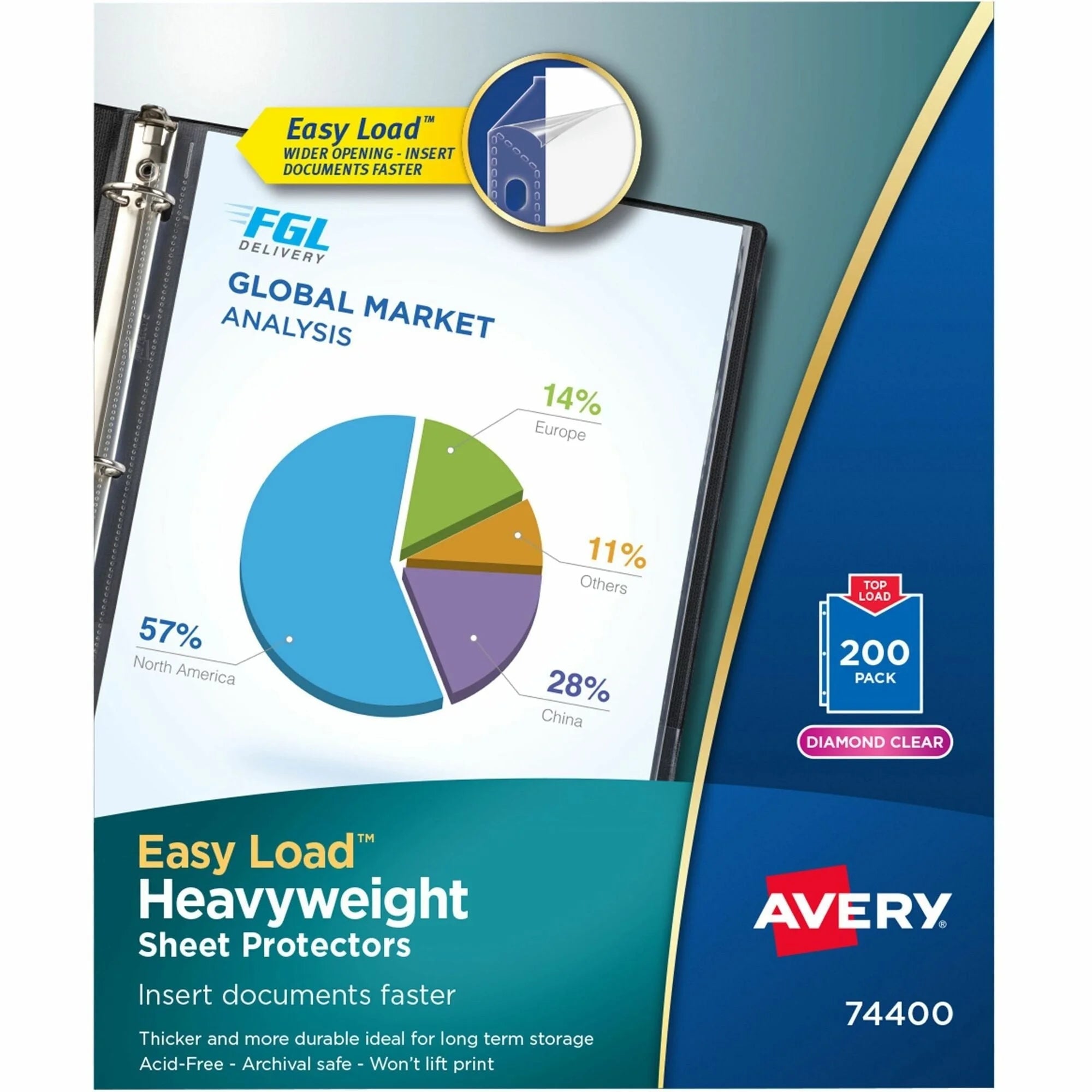 Avery® Heavyweight Sheet Protectors: Letter Size Diamond Clear - 200/Box - Protectors