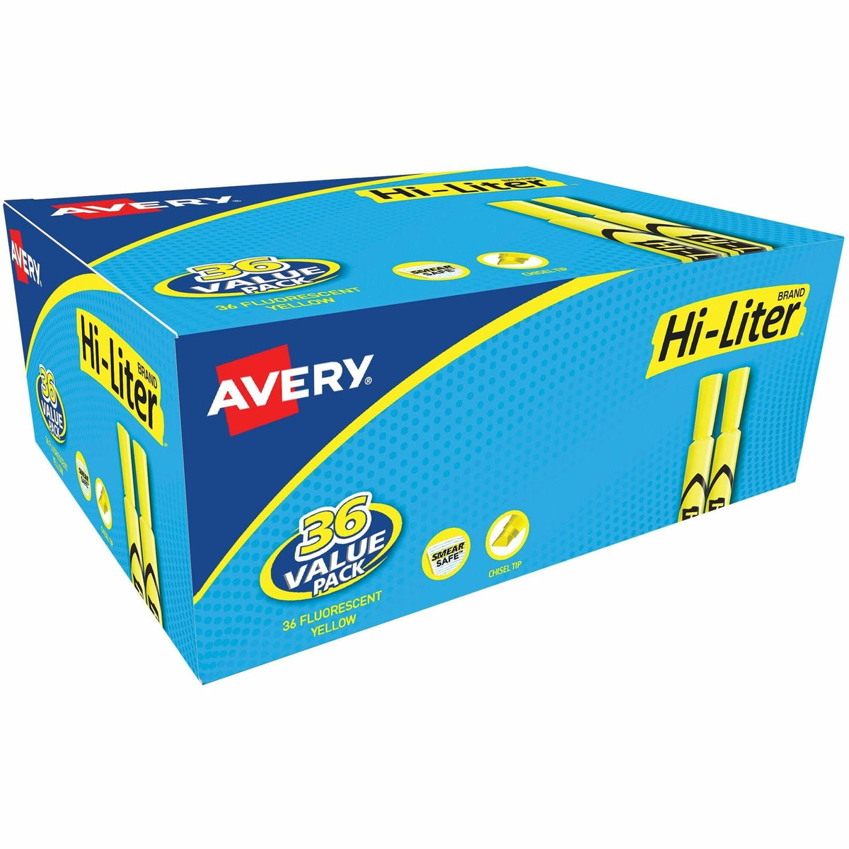 Avery&reg; Hi-Liter, Desk-Style, Fluorescent Yellow, 36 Count (98208) - 2000