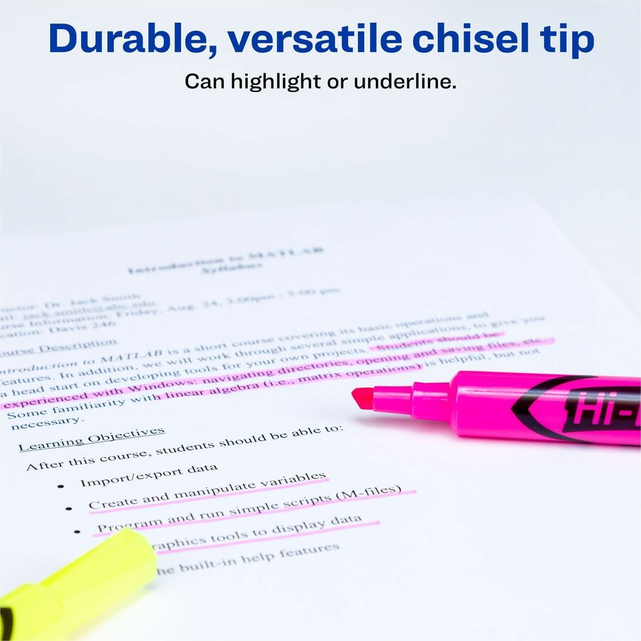Avery&reg; Hi-Liter(R), Pink and Yellow Highlighters, 24 Total (98189) - Alternate-Image2