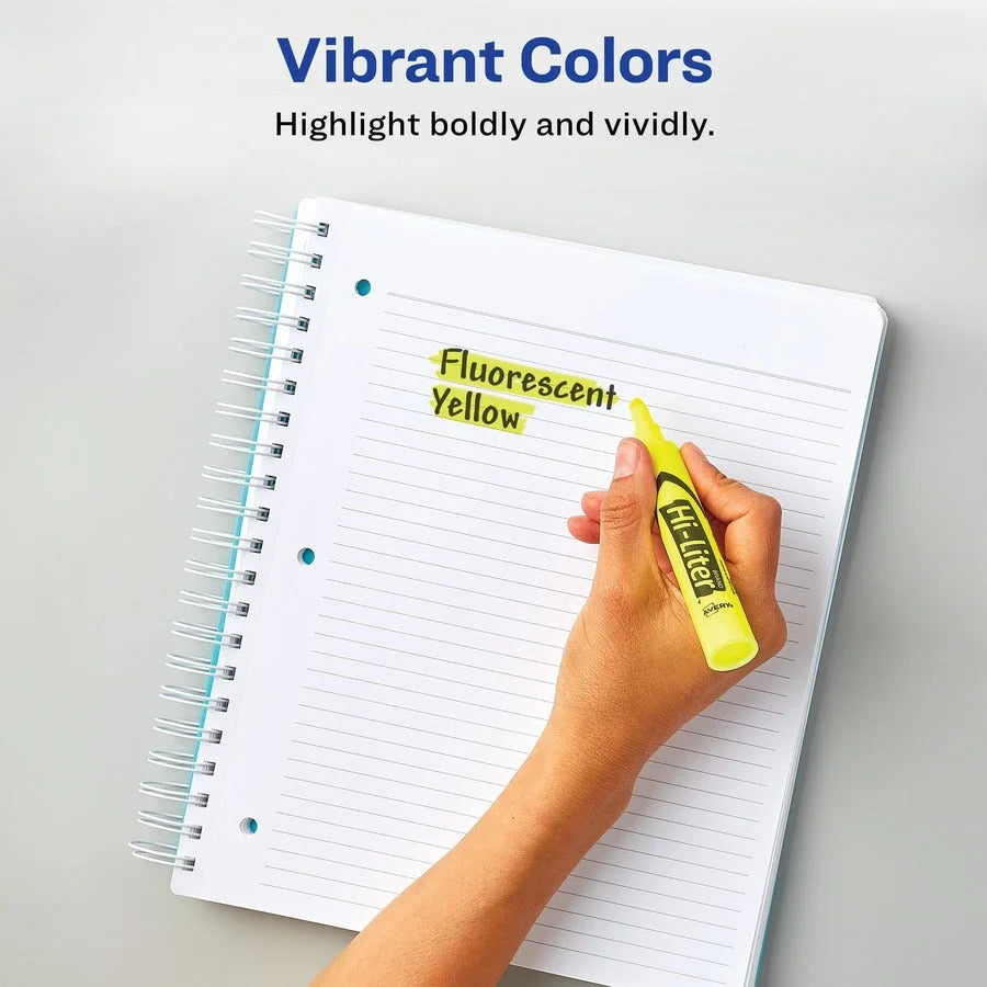 Avery® Hi-Liter Desk-Style Highlighters: Fluorescent Yellow - 36/Box - Highlighters