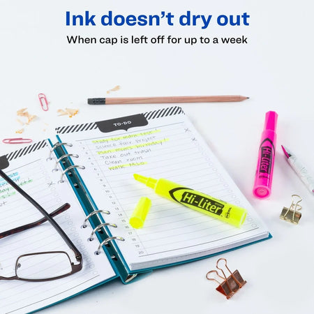 Avery® Hi-Liter Desk-Style Highlighters: Fluorescent Yellow & Pink - 24/Box - Highlighters