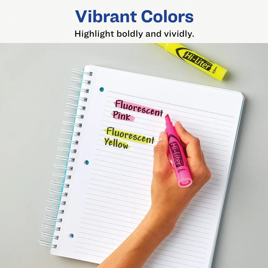 Avery® Hi-Liter Desk-Style Highlighters: Fluorescent Yellow & Pink - 24/Box - Highlighters