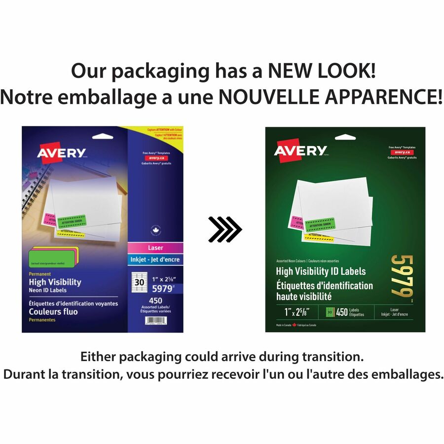 Avery® High Visibility Neon ID Labels - Alternate-Image1