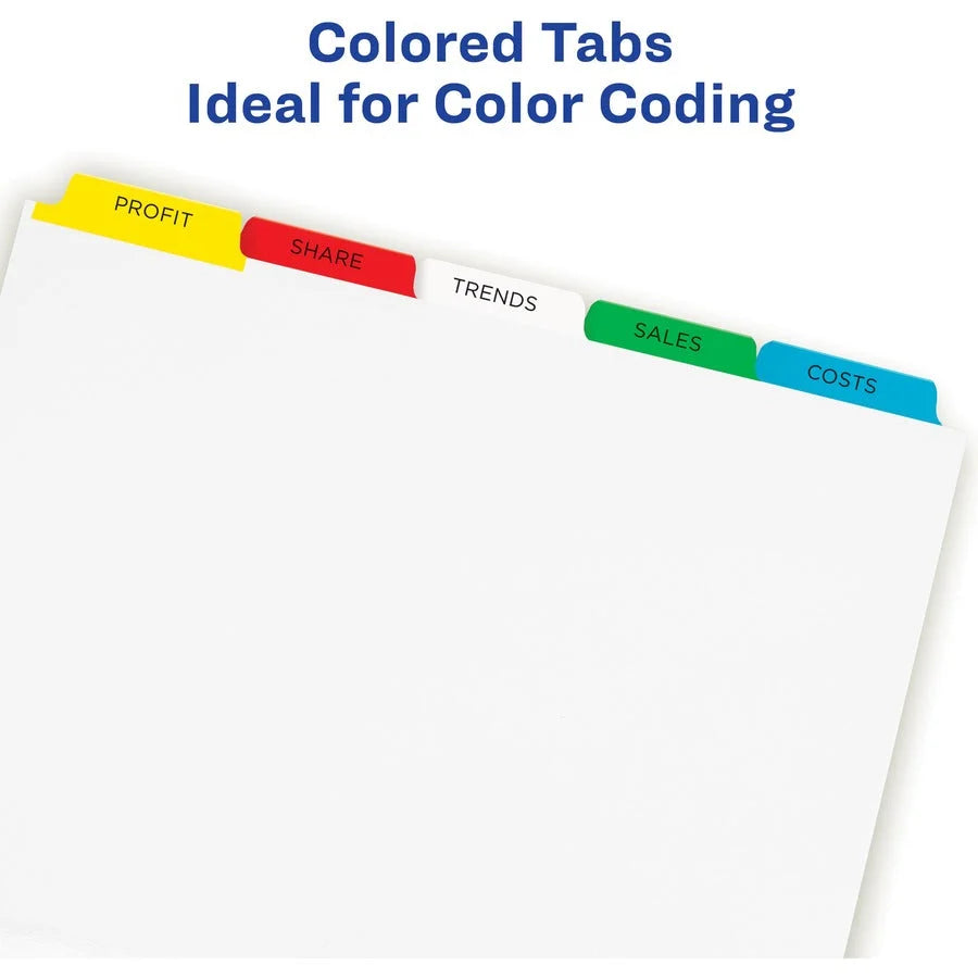 Avery® Index Maker Divider Set: 125 Dividers 5 Tabs White Paper Multicolor