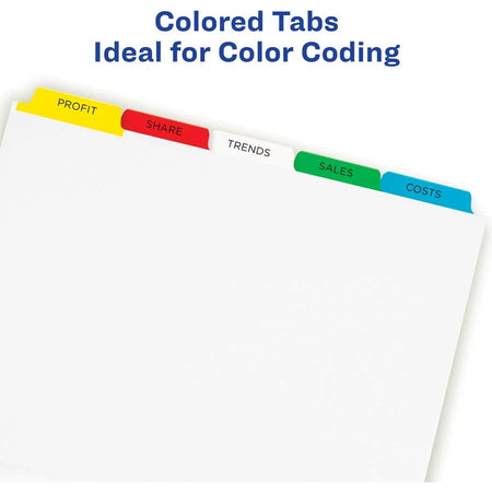 Avery® Index Maker Divider Set: 125 Dividers 5 Tabs White Paper Multicolor