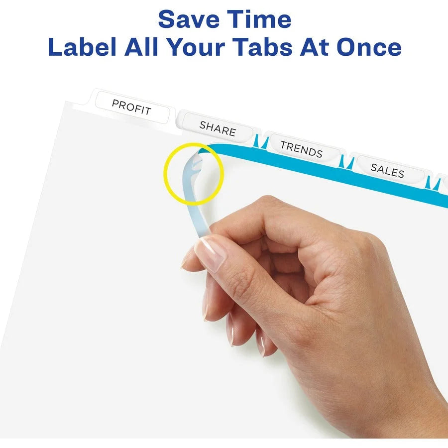 Avery® Index Maker Divider Set - 5-Tab Print-on Tabs - White Paper - 50/Box