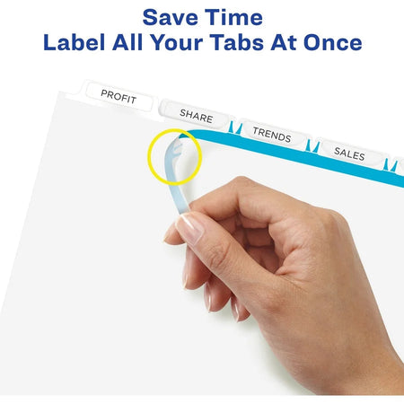 Avery® Index Maker Divider Set - 5-Tab Print-on Tabs - White Paper - 50/Box