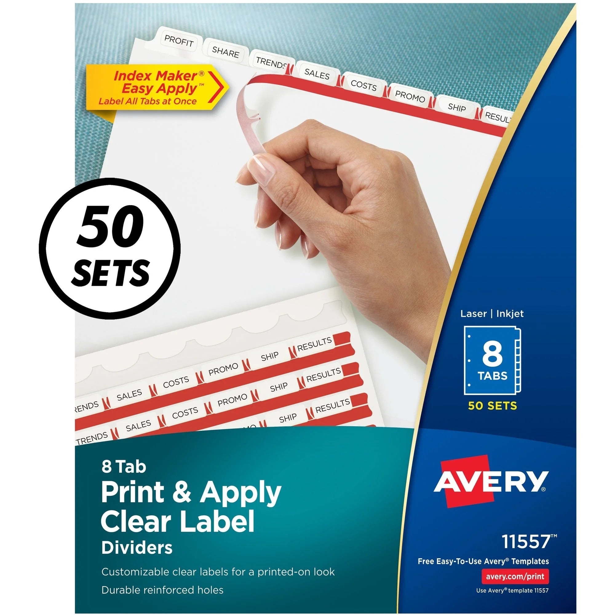 Avery® Index Maker Divider Set - 8-Tab White Paper Dividers