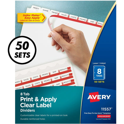 Avery® Index Maker Divider Set - 8-Tab White Paper Dividers