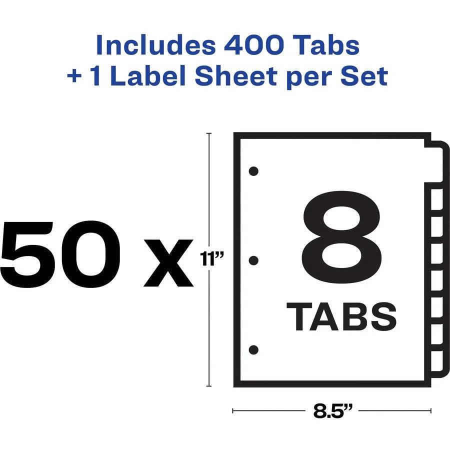Avery® Index Maker Divider Set - 8-Tab White Paper Dividers