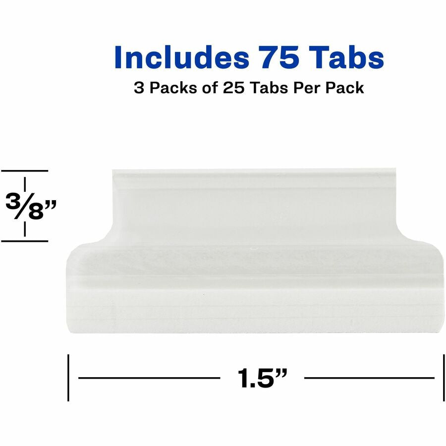 Avery® Index Tabs with Printable Inserts - Print-on Tab(s) - 1.50’’ Tab Height - Self-adhesive Permanent - Accessories