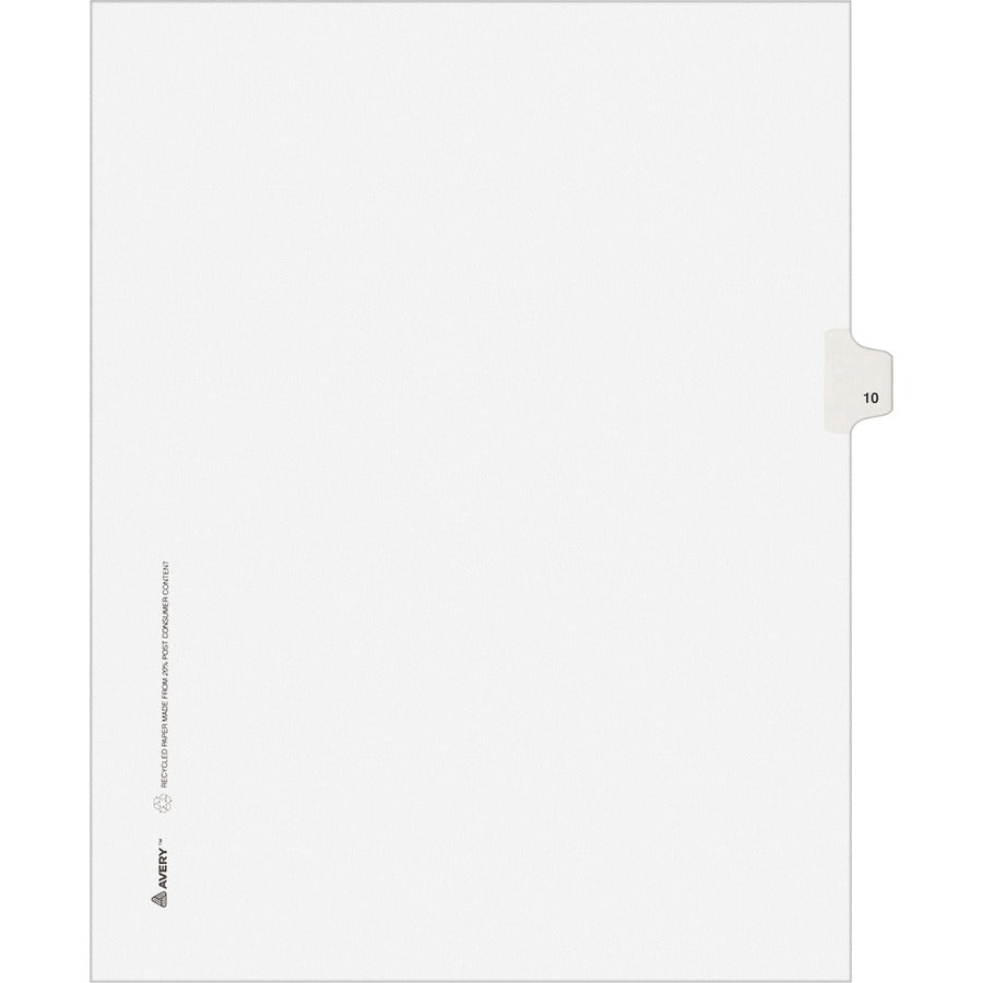 Avery® Individual Legal Exhibit Dividers - Avery Style - Unpunched - Front