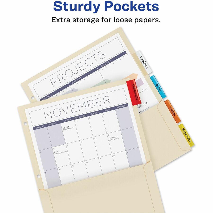 Avery® Insertable 5-Tab Dividers - Front