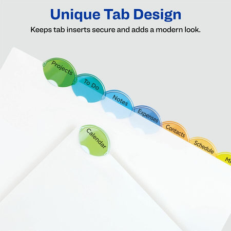 Avery® Insertable Style Edge Plastic Dividers with Pockets, 8-tab - Right