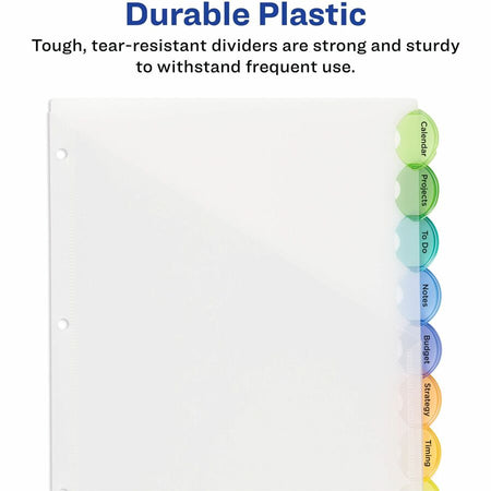 Avery® Insertable Style Edge Plastic Dividers with Pockets, 8-tab - Front