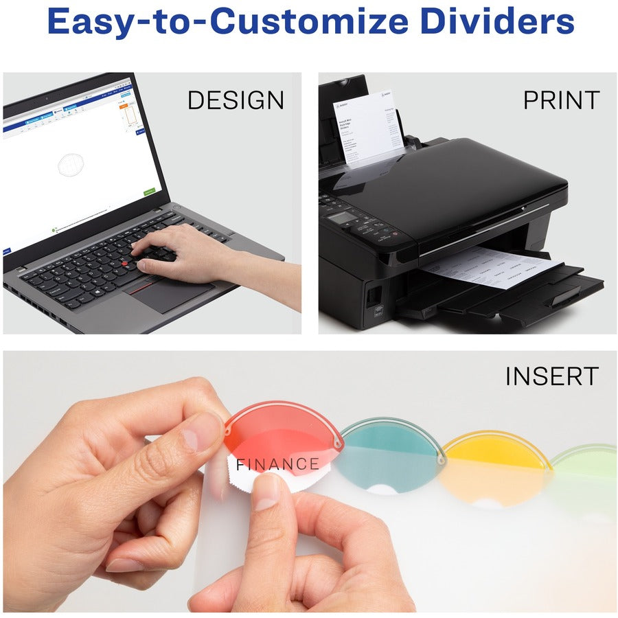 Avery® Insertable Style Edge Plastic Mini Dividers for 3 Ring Binders, 5.5" x 8.5" , 5-Tab Set, Multicolor, 1 Set (11118) - Alternate-Image1