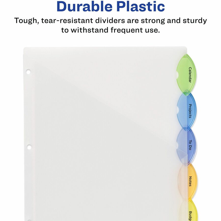 Avery® Insertble Style Edge Plastic Pocket Dividers - Front