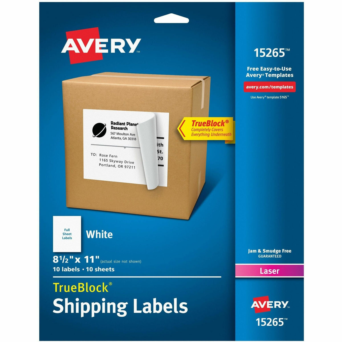 Avery® Internet Shipping Labels, 8-1/2" x 11" , 10 Labels (15265) - 2000