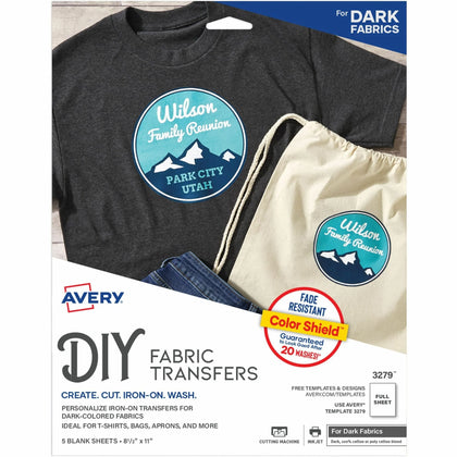 Avery® Iron-on Transfer Paper: Matte Fade & Crack Resistant - 5 Pack - Art Paper Rolls/Tissue
