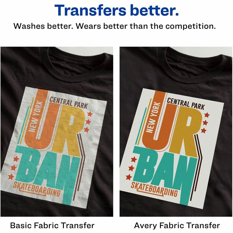 Avery® Iron-on Transfer Paper: Matte Fade & Crack Resistant - 5 Pack - Art Paper Rolls/Tissue