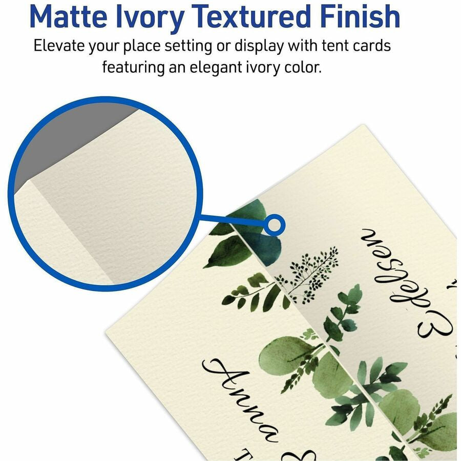 Avery® Ivory Matte 2-sided Place Cards - 3.8’’ - 750 / Carton - Tent & Placement