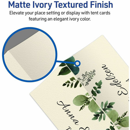 Avery® Ivory Matte 2-sided Place Cards - 3.8’’ - 750 / Carton - Tent & Placement