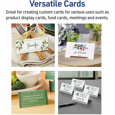 Avery® Ivory Matte 2-sided Place Cards - 3.8’’ - 750 / Carton - Tent & Placement