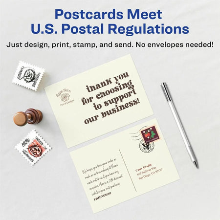 Avery® Ivory Postcards: Double-Sided Printable 4-1/4’’ x 5-1/2’’ 100 Cards - Postcards