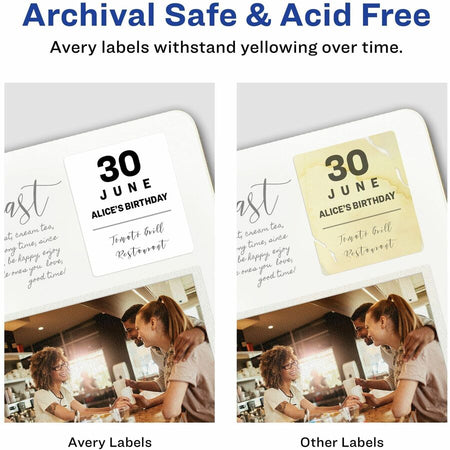 Avery® Laser Inkjet Printer Permanent ID Labels - 1 1/4’’ Width x 3/4’’ Length - Adhesive - Rectangle - Multipurpose &