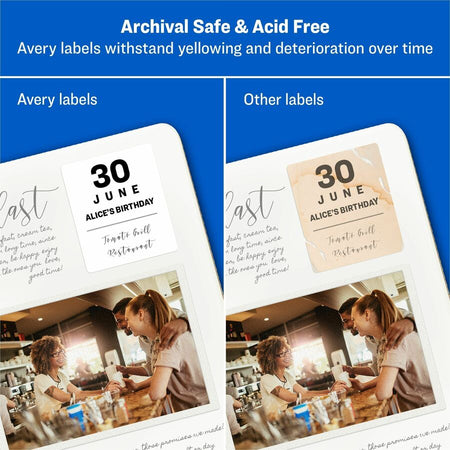 Avery® Laser Inkjet Printer Permanent ID Labels - 2’’ Width x 2 5/8’’ Length - Adhesive - Rectangle - Multipurpose &