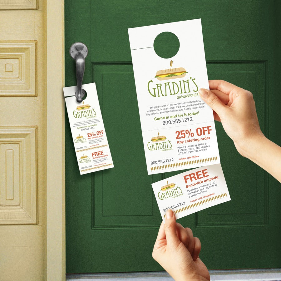 Avery&reg; Laser Inkjet Tear-Away Cards Door Hanger - Alternate-Image2