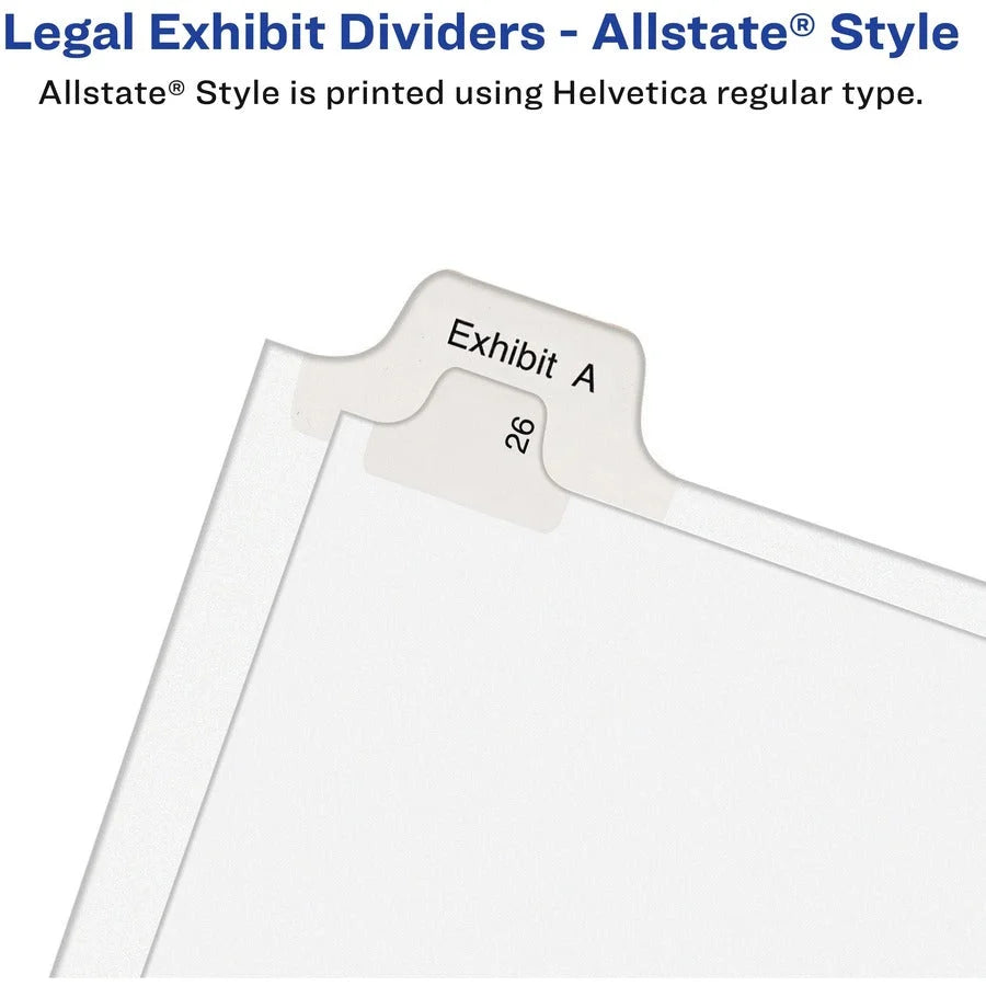 Avery® Legal Dividers: Side Tab 25 Dividers Letter Size White Tabs
