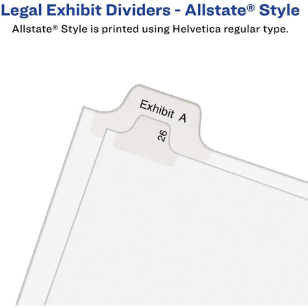 Avery® Legal Dividers: Side Tab 25 Dividers Letter Size White Tabs