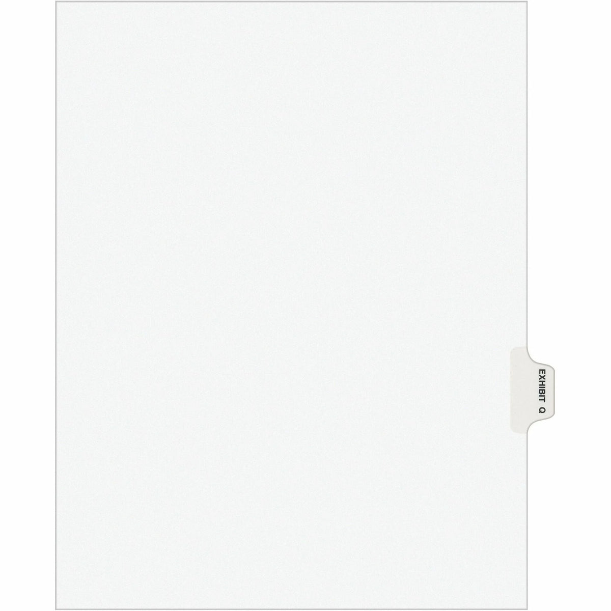 Avery® Legal Exhibit Dividers: Avery Style Q Character 8.5’’ x 11’’ White Paper 25/Pack - Index Divider