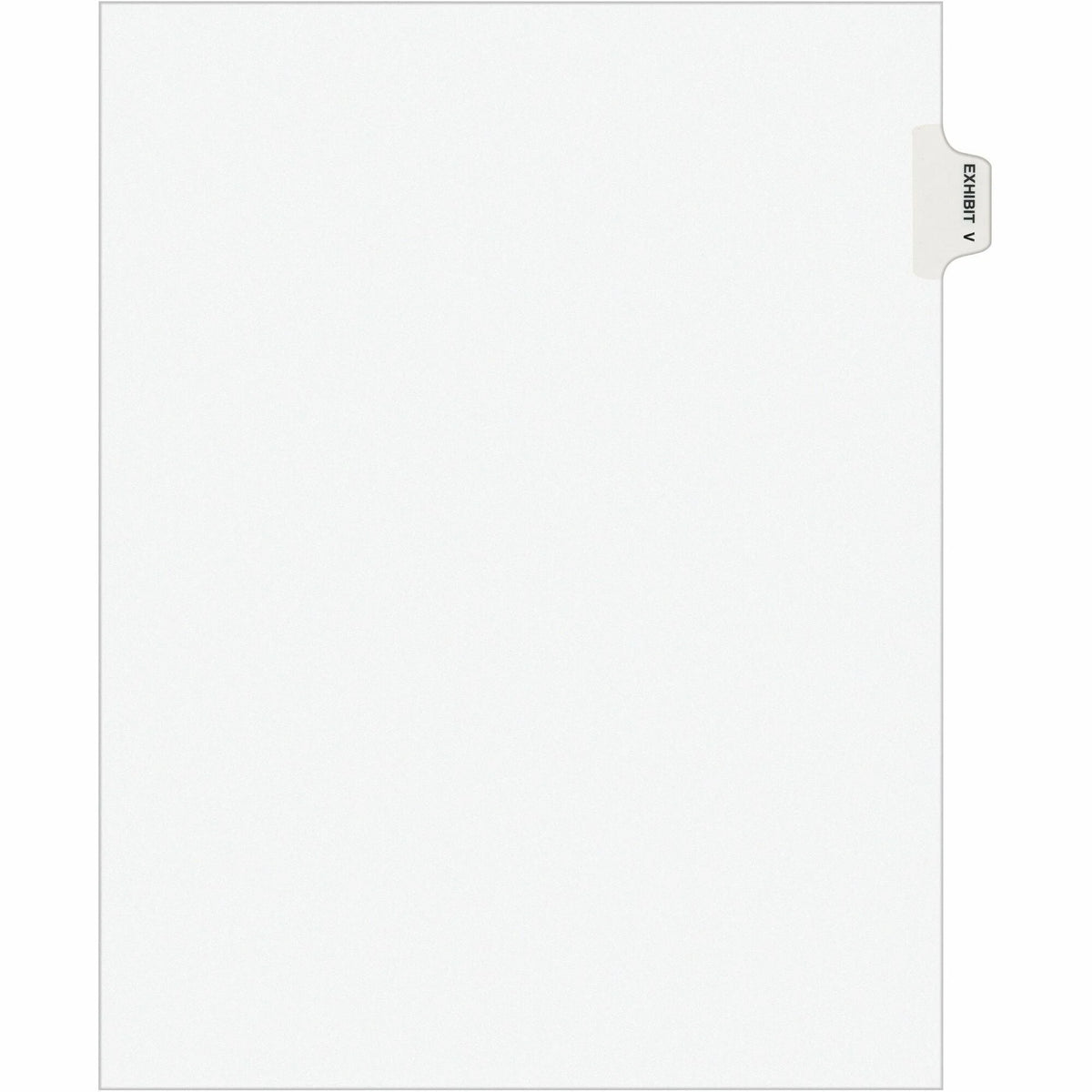 Avery® Legal Exhibit Dividers: Avery Style V-Character Tab 8.5’’ x 11’’ Letter Size White Paper 20% Recycled - 25/Pack